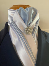 HHD White Satin Dressage Stock Tie ‘Eliza’ Triple Piping  Available in Many Colours