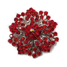 Stunning Vintage Silver Red Rhinestone Stock Pin