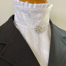 HHD Vintage Rose Stock Tie with  White Lace &  Ruffled Collar -Bib Style