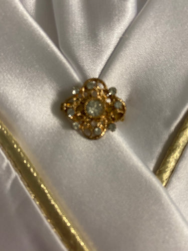 Goldtone Rhinestone Small Ornate Stock Pin