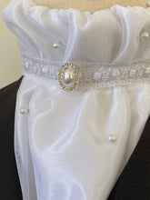 HHD White Euro Dressage Stock Tie ‘Tilly’ with Pearls & Lace